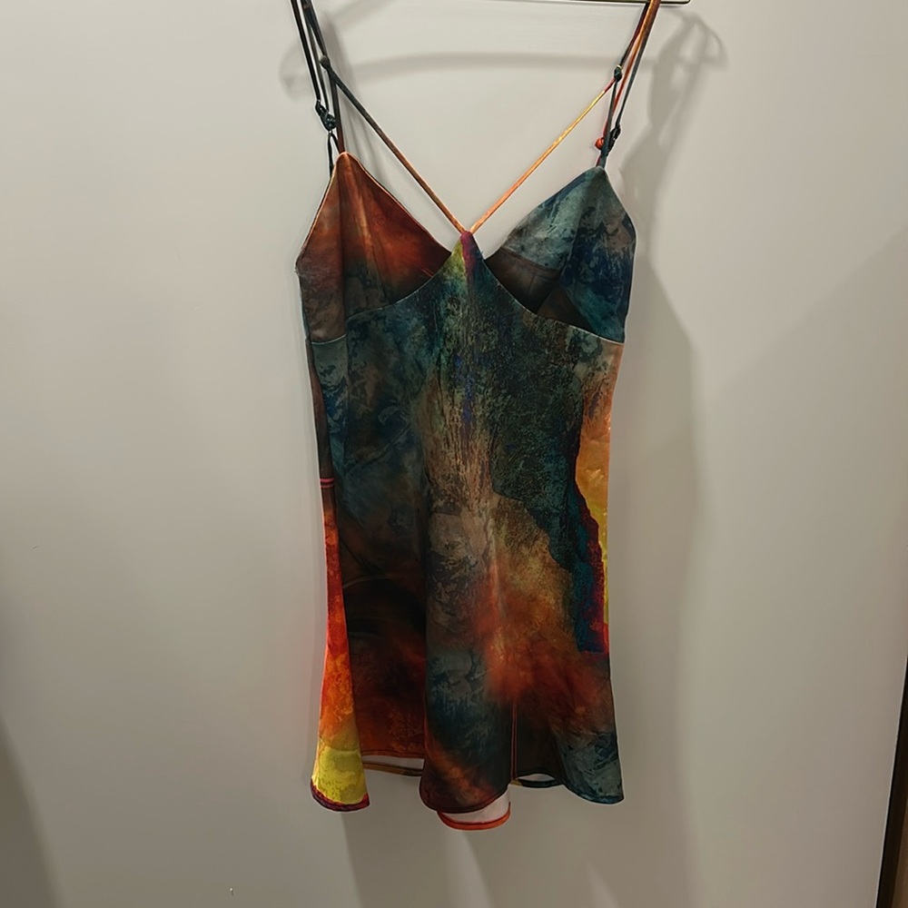 Multi color cross front urban outfitters dress
